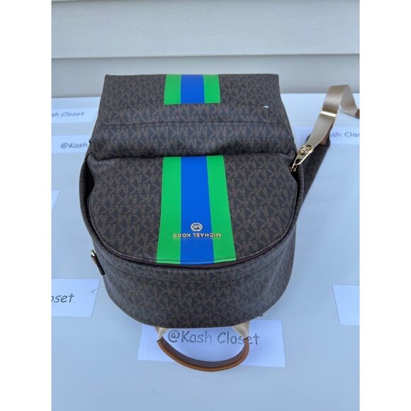 Michael Kors backpack medium stripe signature logo palm green - Picture 5 of 11